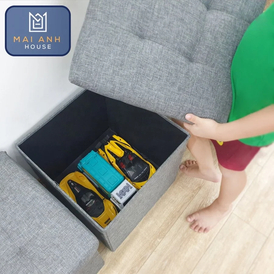 Ma05 Foldable Ottoman Storage Box For Books Kid Toys Sundries Oem