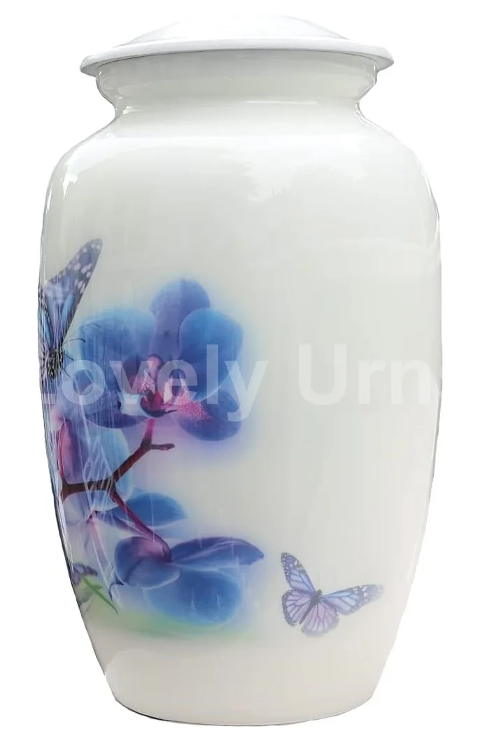 Aluminium Cremation Funeral Urns With Butterflies And Flowers By Lovely ...