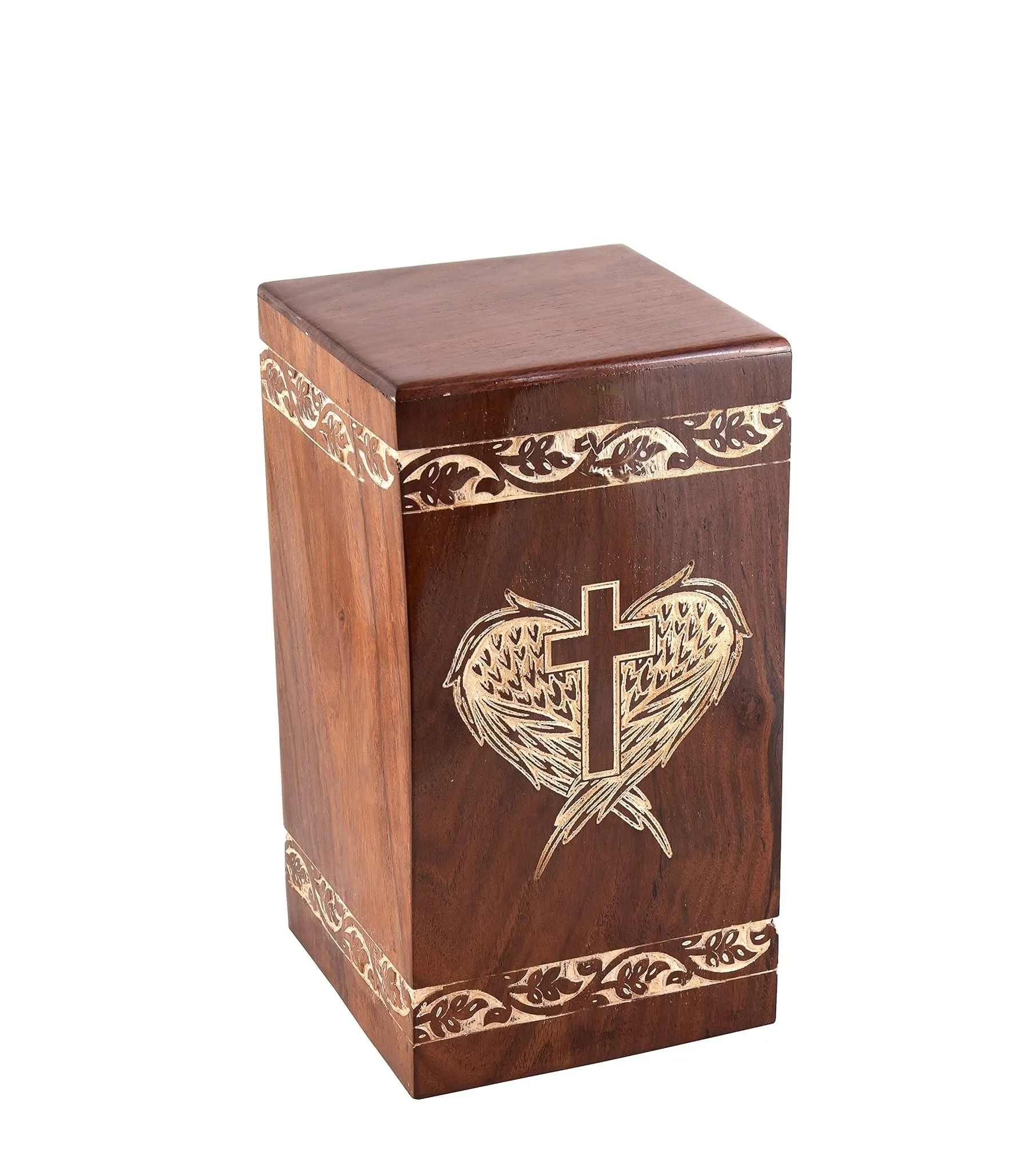 Rosewood Cremation Urns For Human Ashes Adult Large - Wooden Burial Urn ...