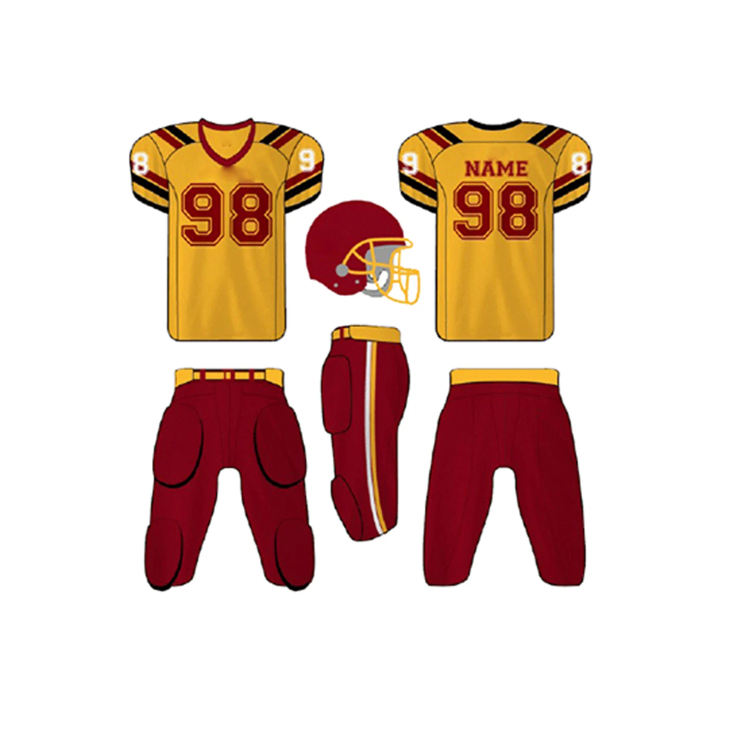 American Football Uniform Sublimation Made Youth American Football Team