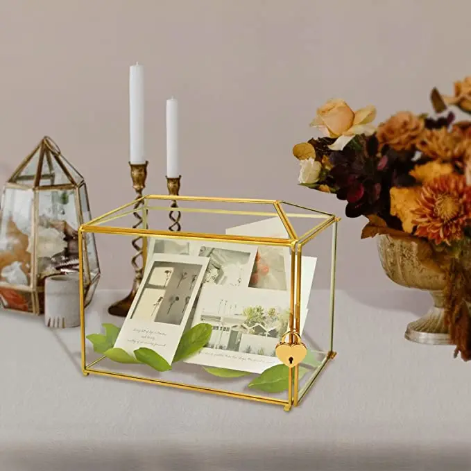 Gold Wedding Card Holder Box Envelope Card Holder For Reception Wedding