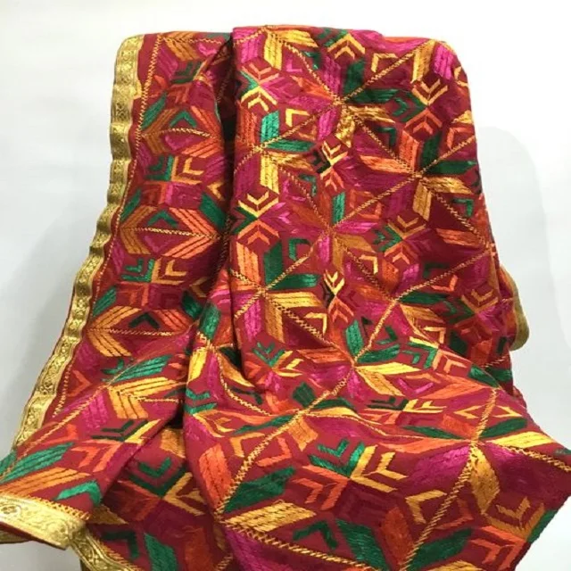 Phulkari Dupatta For Women Heavy Style With Unique Handwork All Thread ...