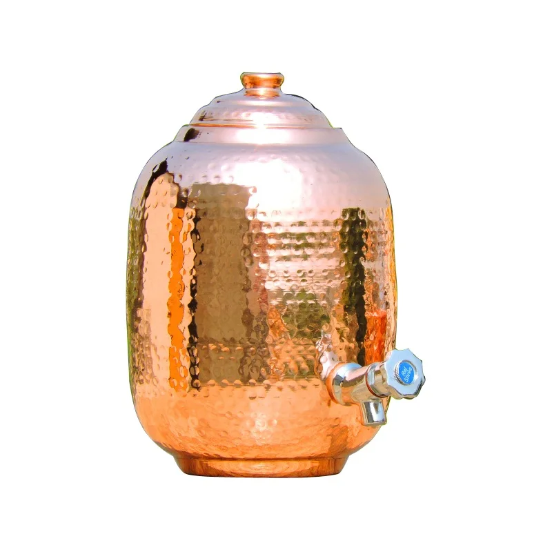 Ayurveda Health Benefits Drinking Water Dispenser Copper Metal Water Storage Dispenser Copper