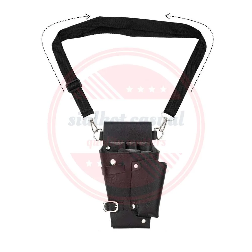 Hair Scissor Holster Leather / Pu Waist Belt Pouch For Combs Scissors Salon Tools Holsters With
