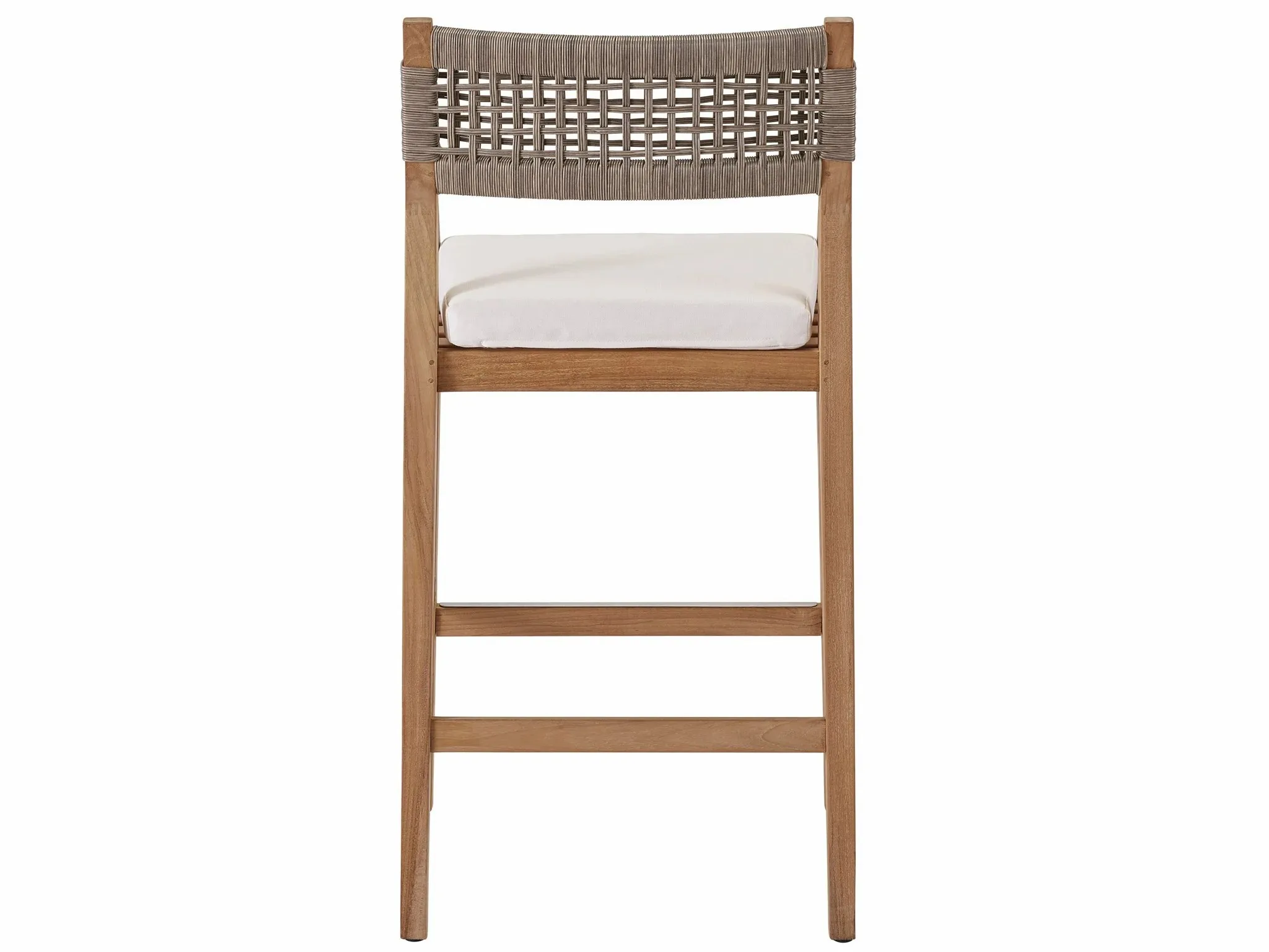 Bar Chairs With Rope From Teak Wood Bar Stool With Water Resistance Cushion Natural Finish Bar
