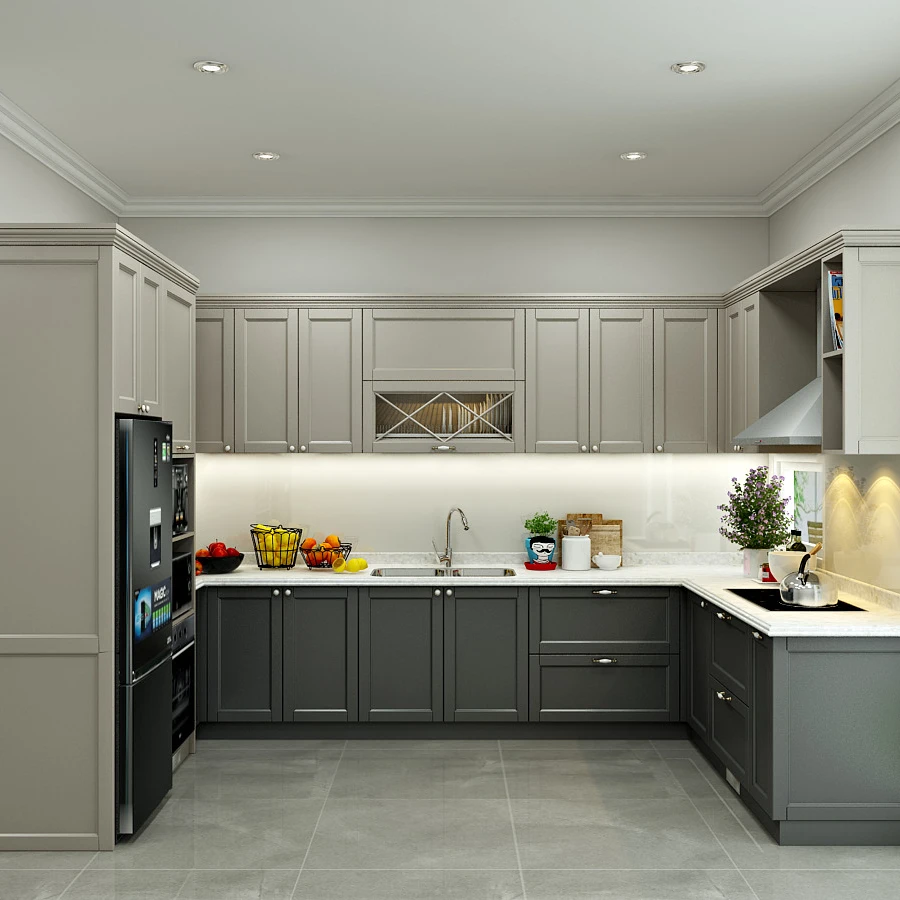 Customized Kitchen Modern Melamine Laminate Finish Vietnam