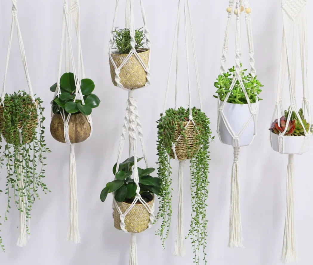 Modern Macrame Plant Hanging Customized Macrame Plant Hanger For Wall