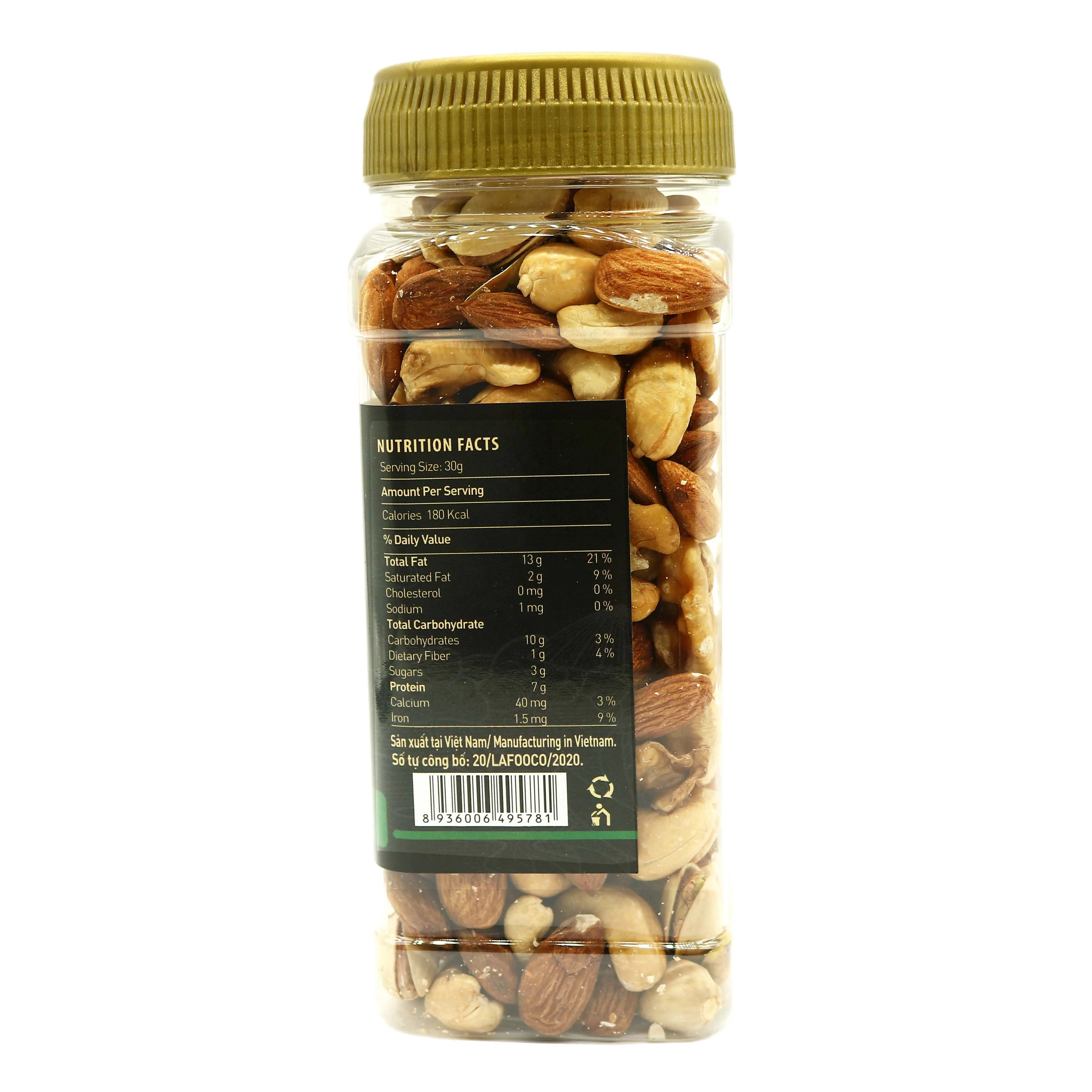 Unsalted Mixed Nuts Brand Lafooco 270g Plastic Jar - Buy Healthy Nuts ...