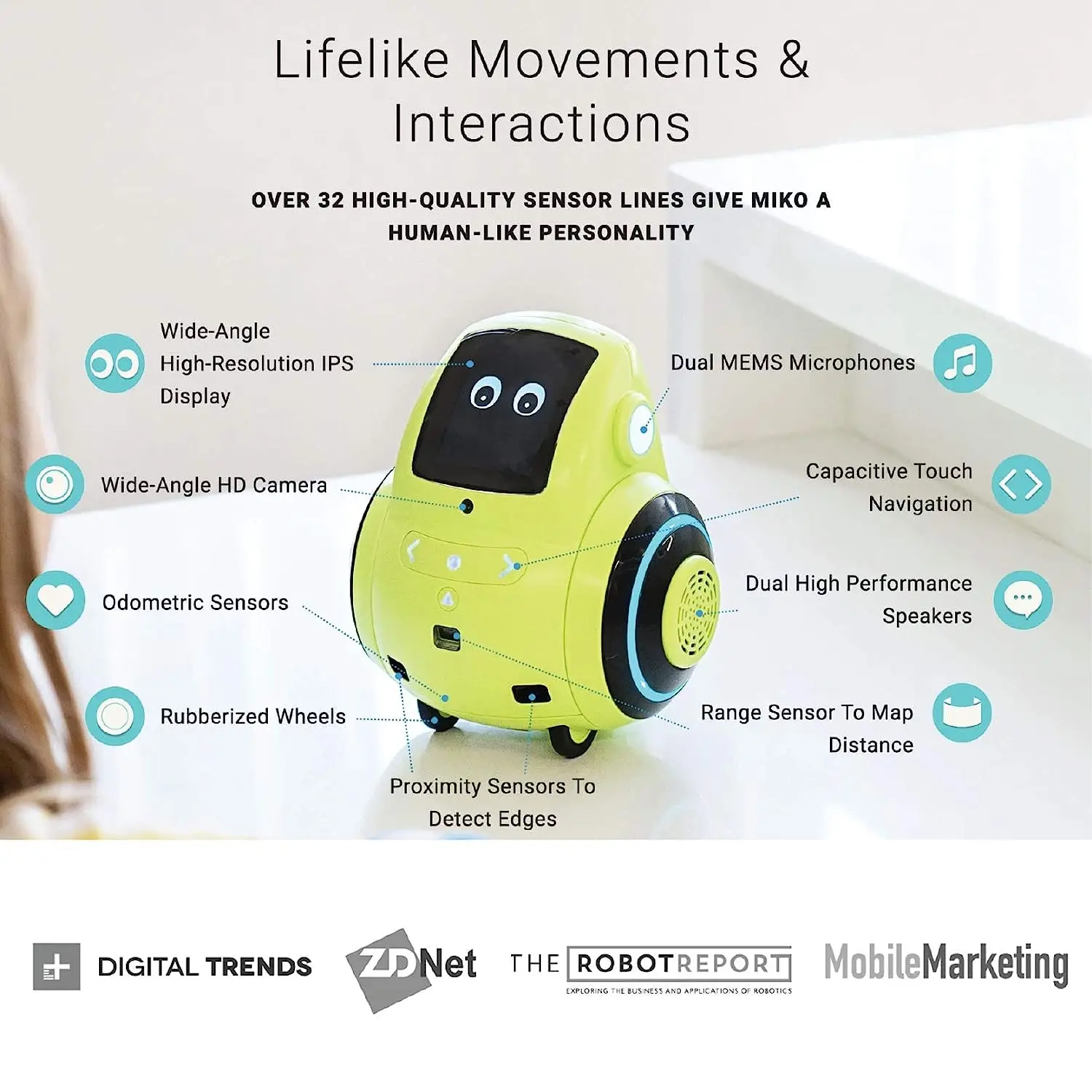Miko 3 Aipowered Smart Robot For Kids Stem Learning & Educational Robot Interactive Robot