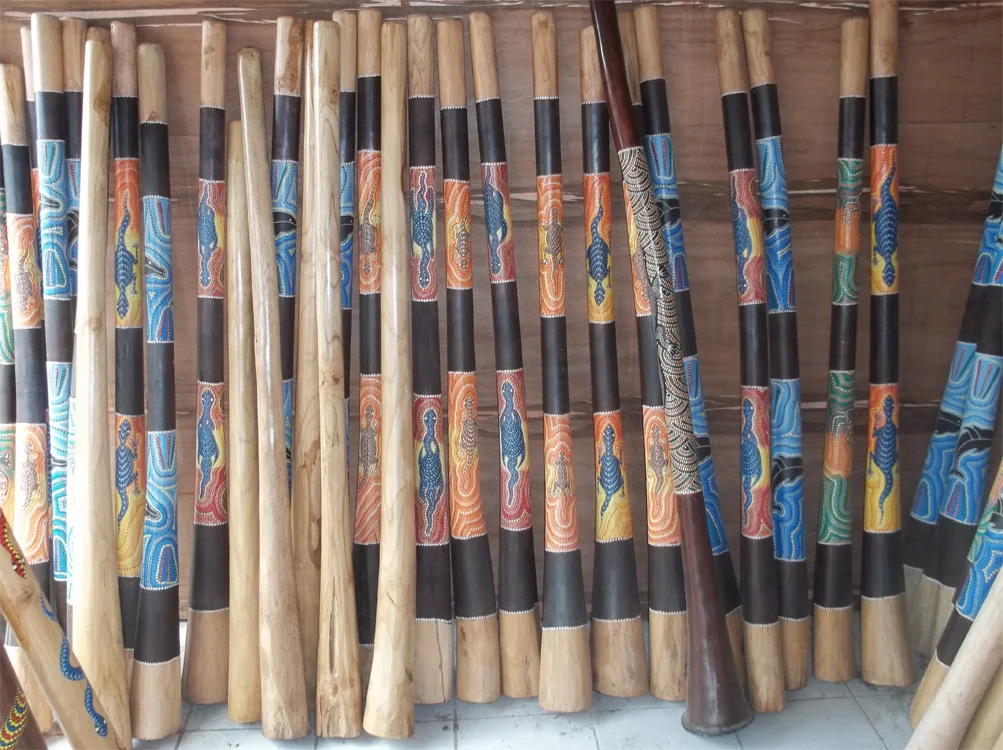 Wooden Long Didgeridoo Are Made Of Teak Wood Or Eucalyptus Wood Made In