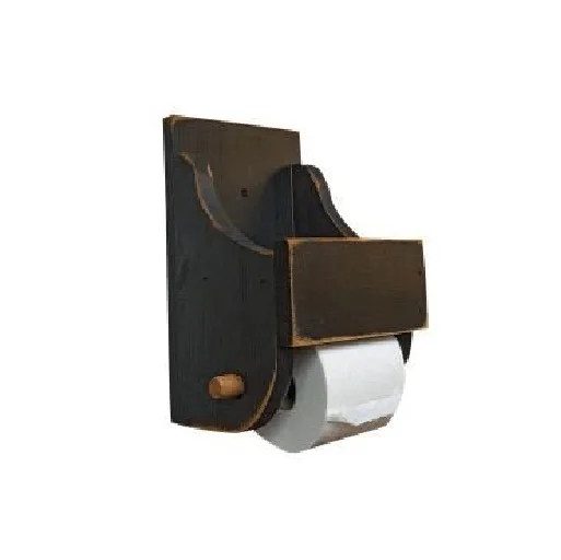 Best Wood Plate Toilet Paper Holder Wall Mounted Wooden Roll Paper Holder With Metal Stand