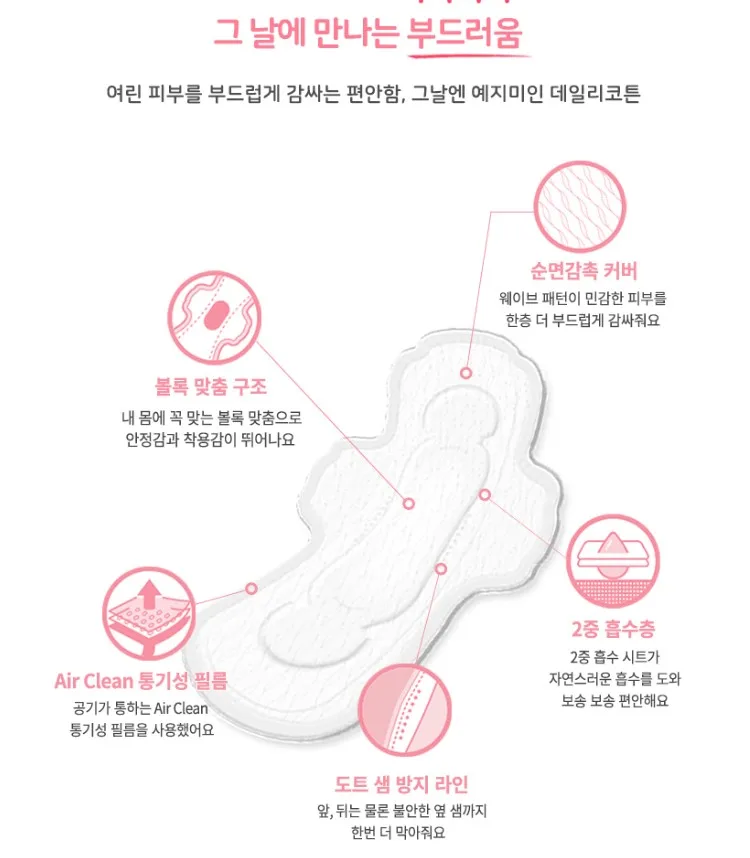 Yejimiin Daily Cotton Sanitary Pad 280mm 14pcs Feminine Hygiene