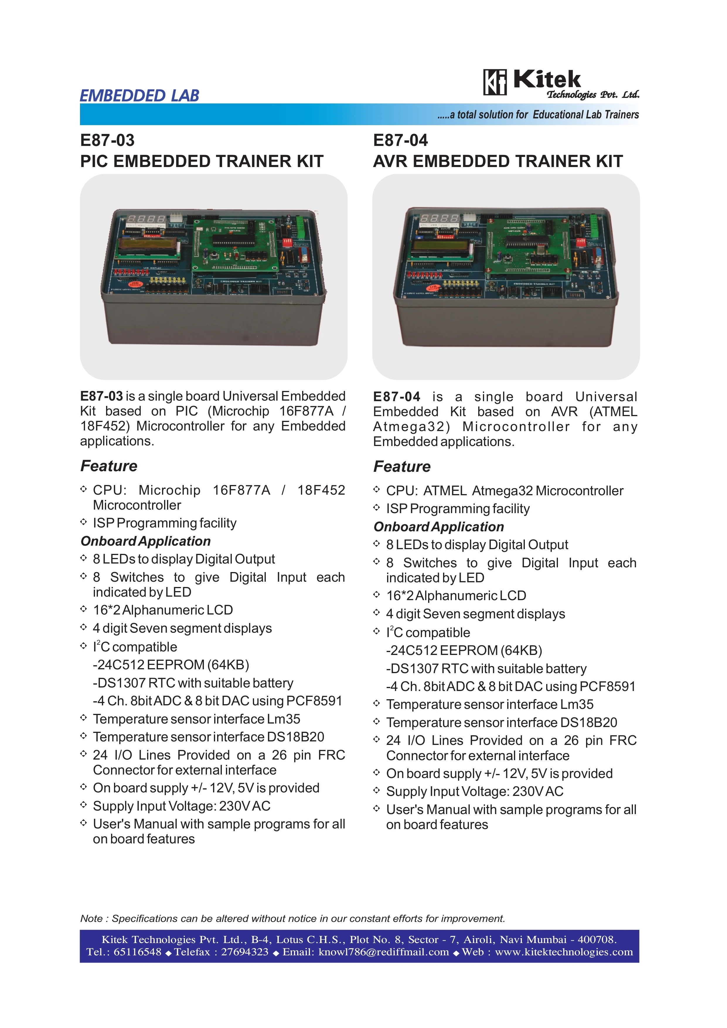 PIC Microcontroller Development Board Kit for Electrical Equipment