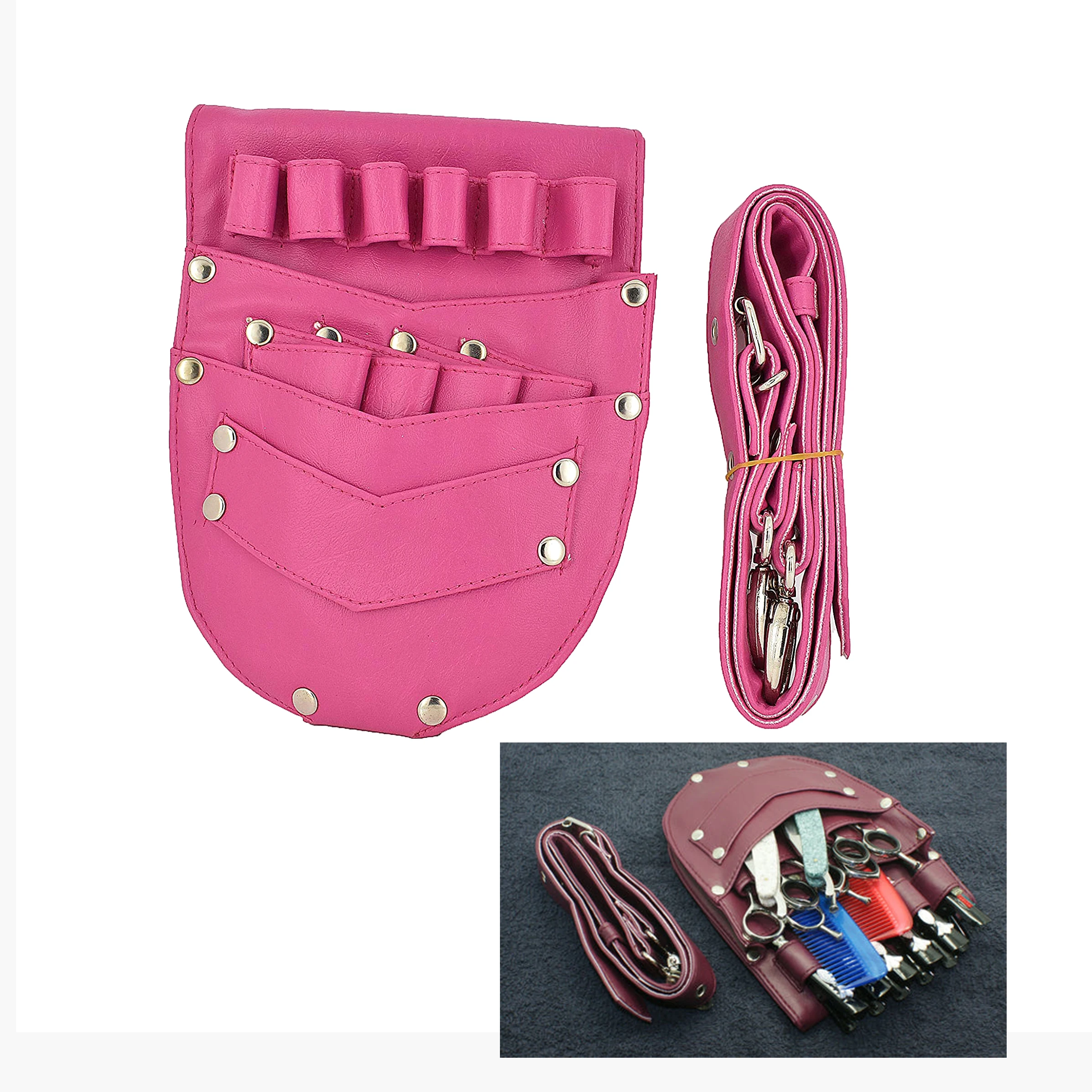 Salon Hairdressers Genuine Leather Shear Holster Beauty Hair Scissors