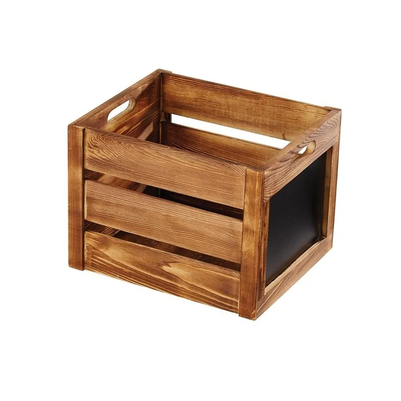 Natural Wooden Crate With Blackboard Retail Dec Display Storage Box