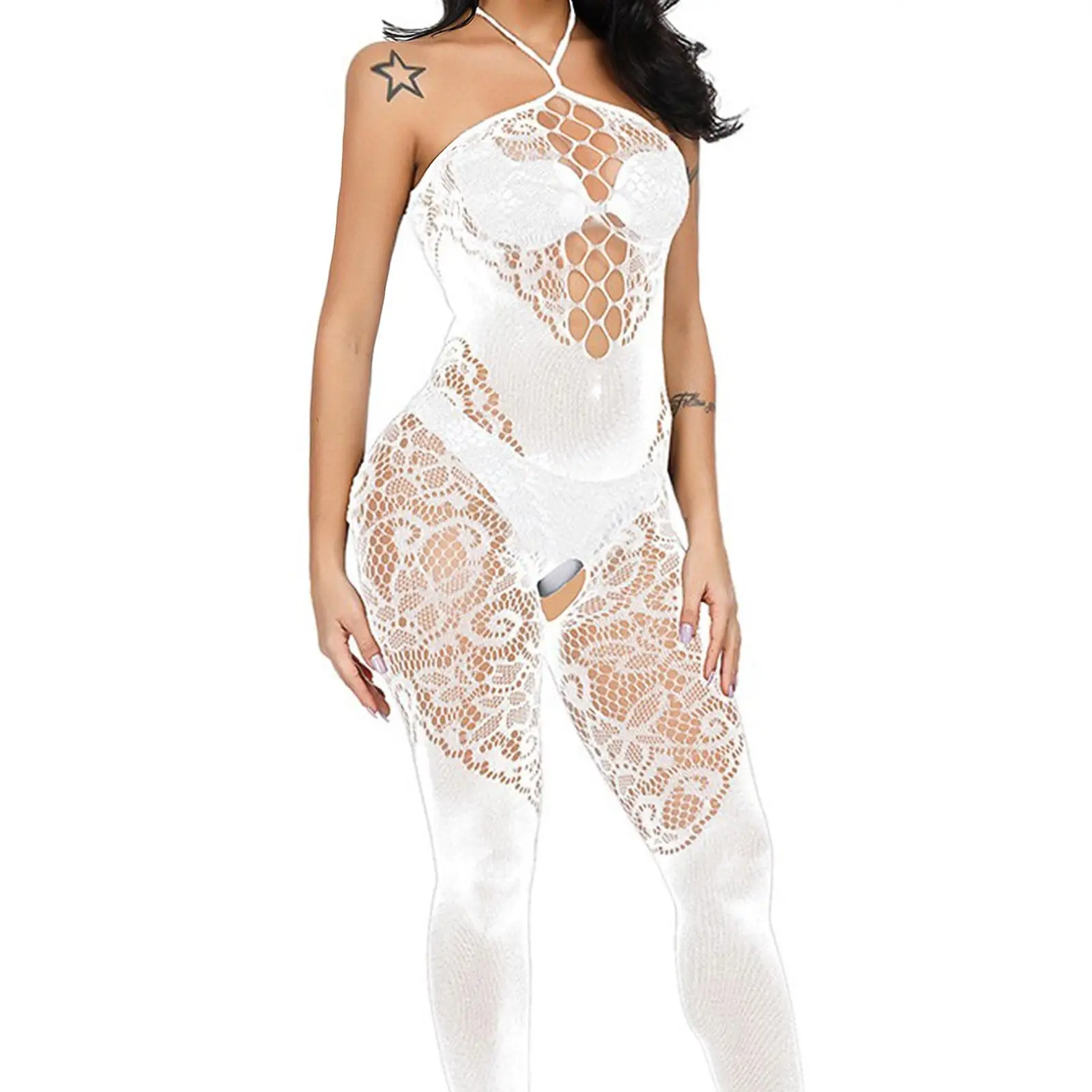 HTRUIYA Full Body Stockings Fishnet Lingerie