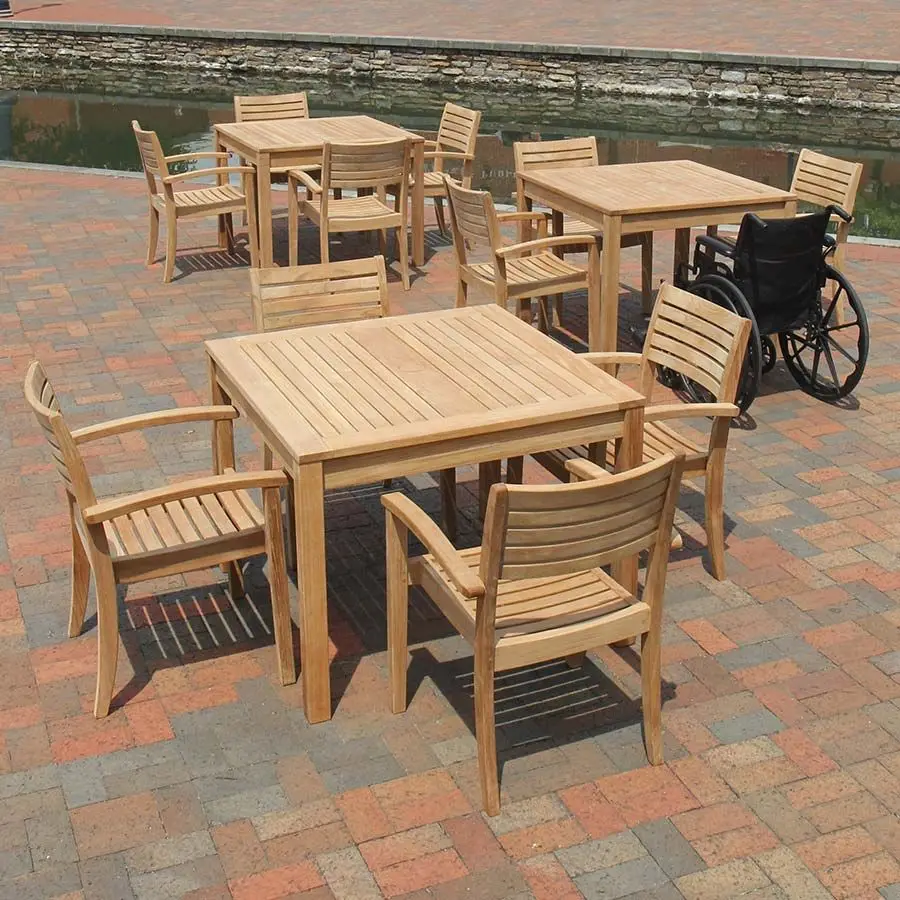 Wholesale Outdoor Garden Stacking Chair Solid Teak Wood Material