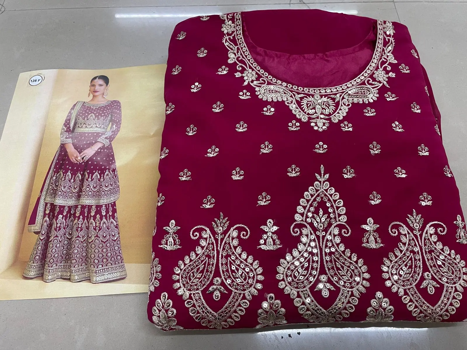 Best Quality Indian Party Wear Pink Sharara Salwar Suit Dress At Best