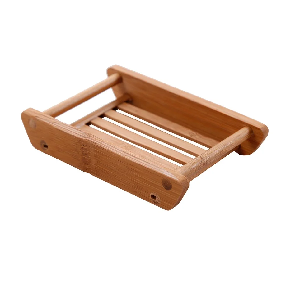 Natural Bamboo Soap Rack Handmade Plate Eco Friendly Sponge Tray Soap