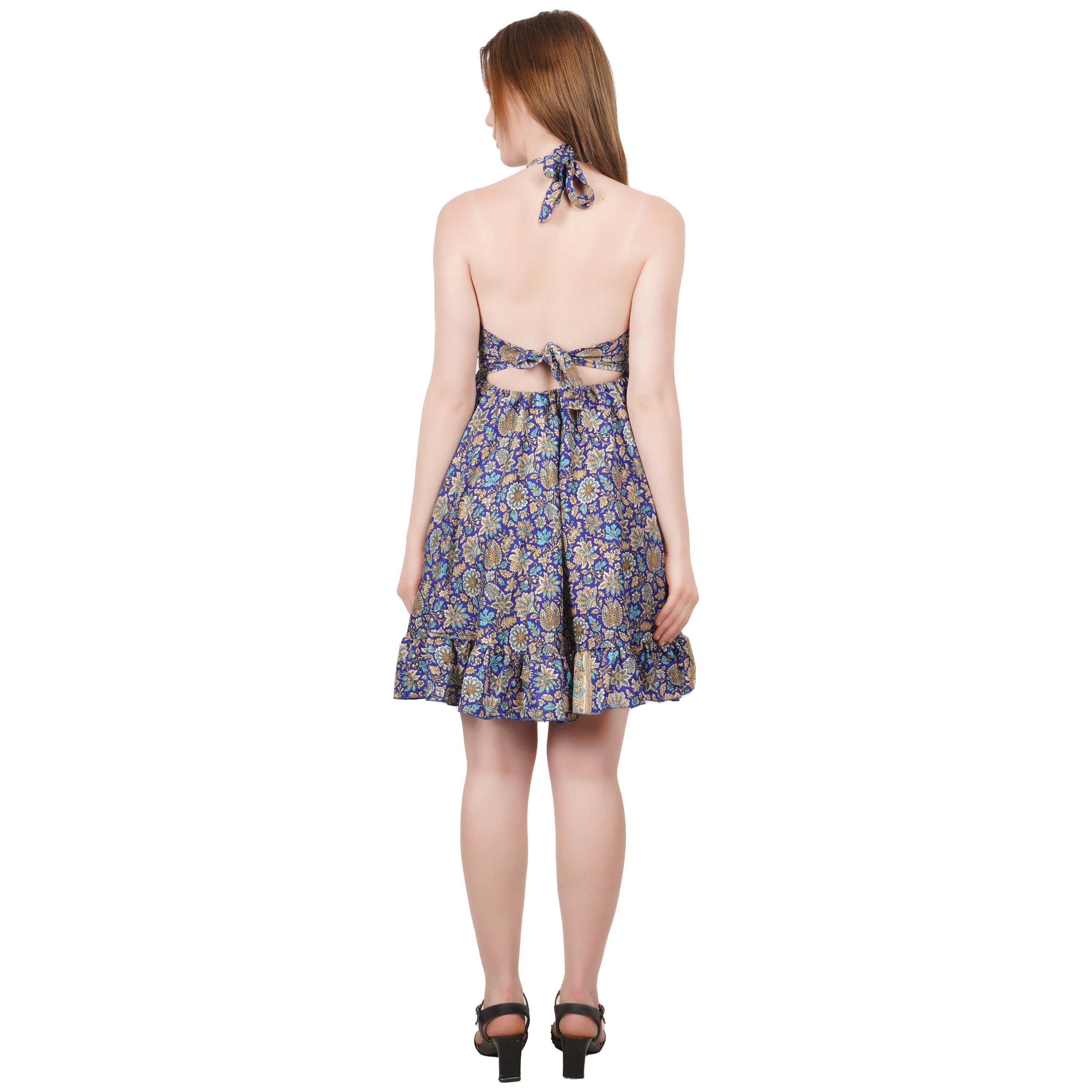 Newly Arrival Fashionable Designed Short & Frills Open Back Dress With