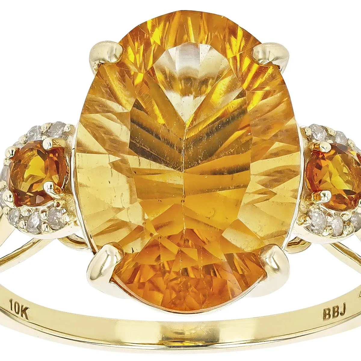 Sunny Elegance Golden Citrine 10k Yellow Gold Ring Embrace Radiant
