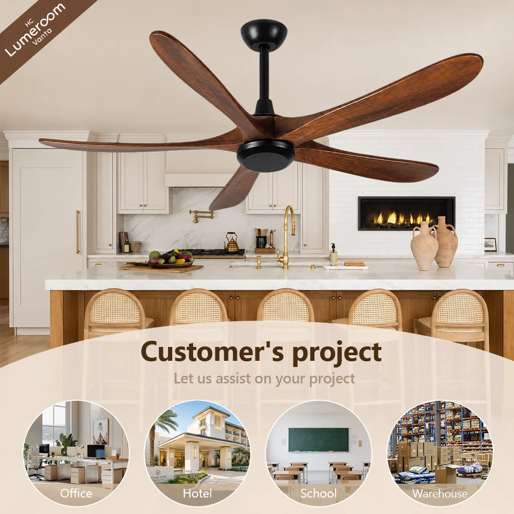 Ceiling Fan, 50 W(0.07hp), Solid Wood + Metal - detail 8