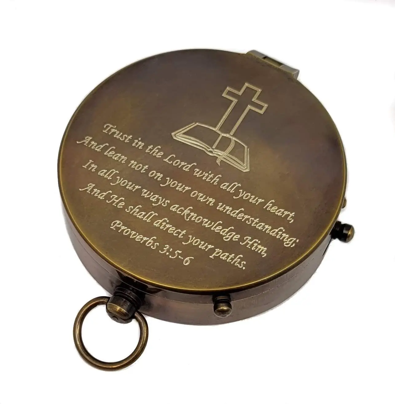 Compass Personalized Engraved Christian Religious Quotes Handmade Customize Brass Compass 