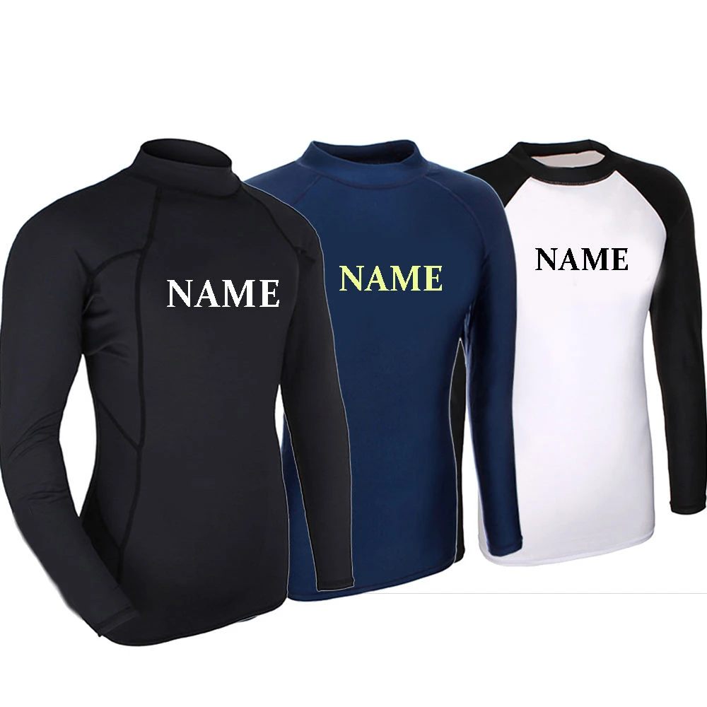 Upf 50 Sublimation Printed Logo Swimsuit Swim Rash Guard Bjj Surf Rash