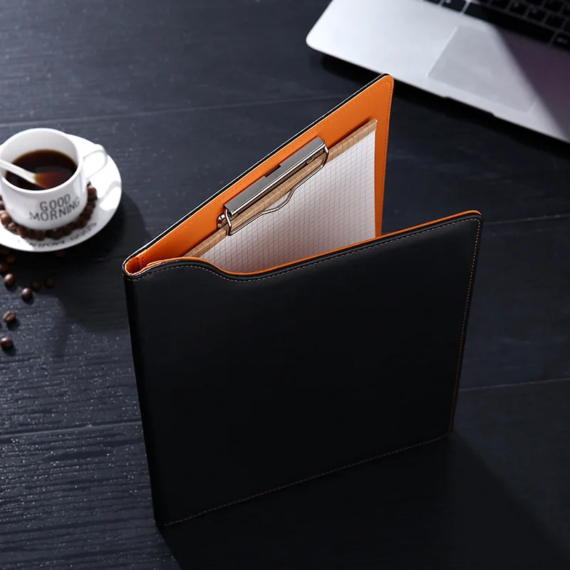 PU Leather File Folder , Document Holder with Clip Custom Embossed logo ...