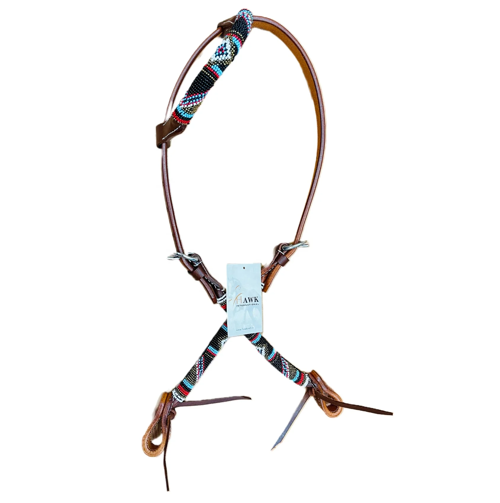 Top Quality Genuine Leather Western Beaded One Ear For Horse Riding