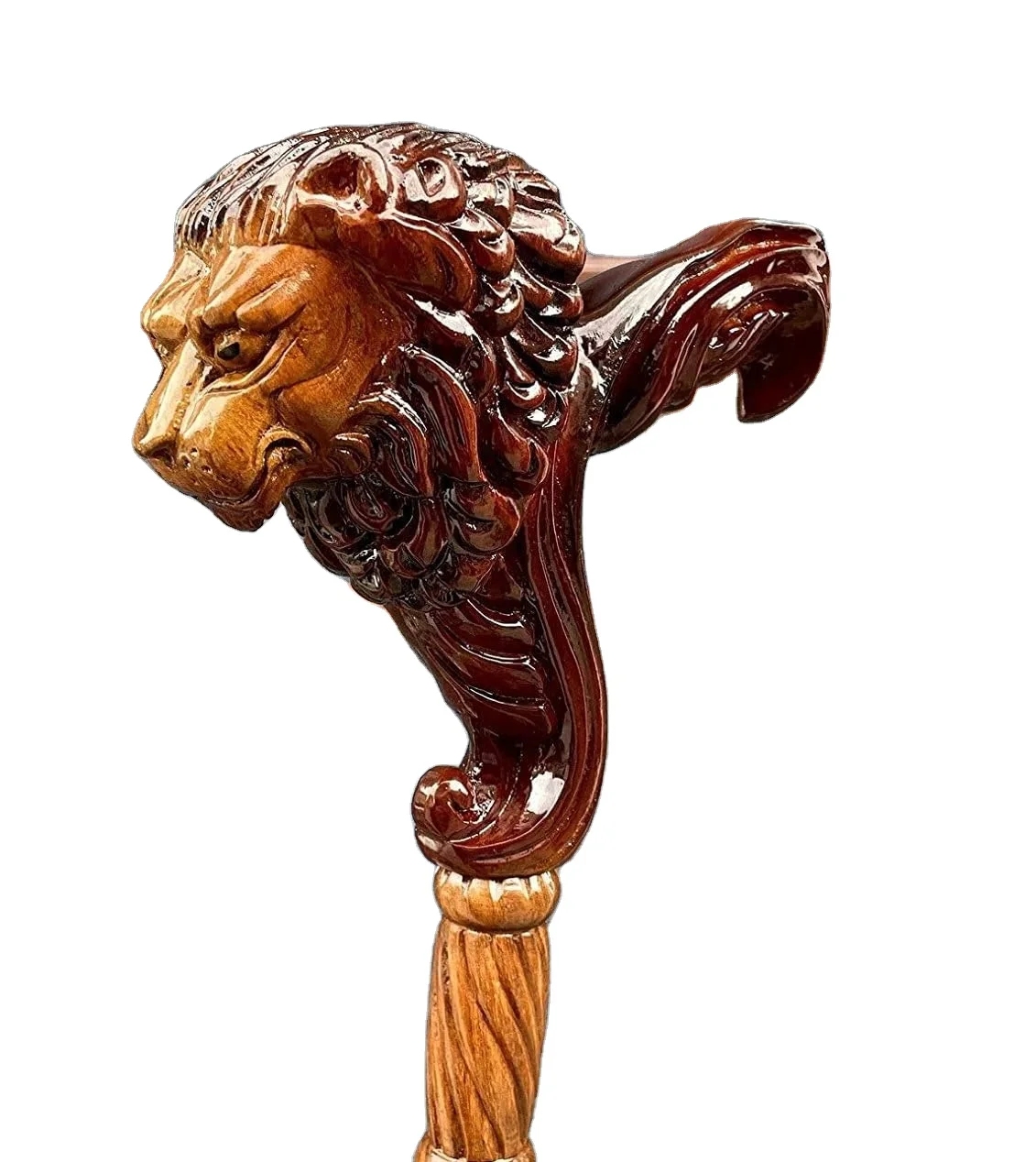 Designer Art Wooden Lion outlet Head Walking Cane/ Walking Stick