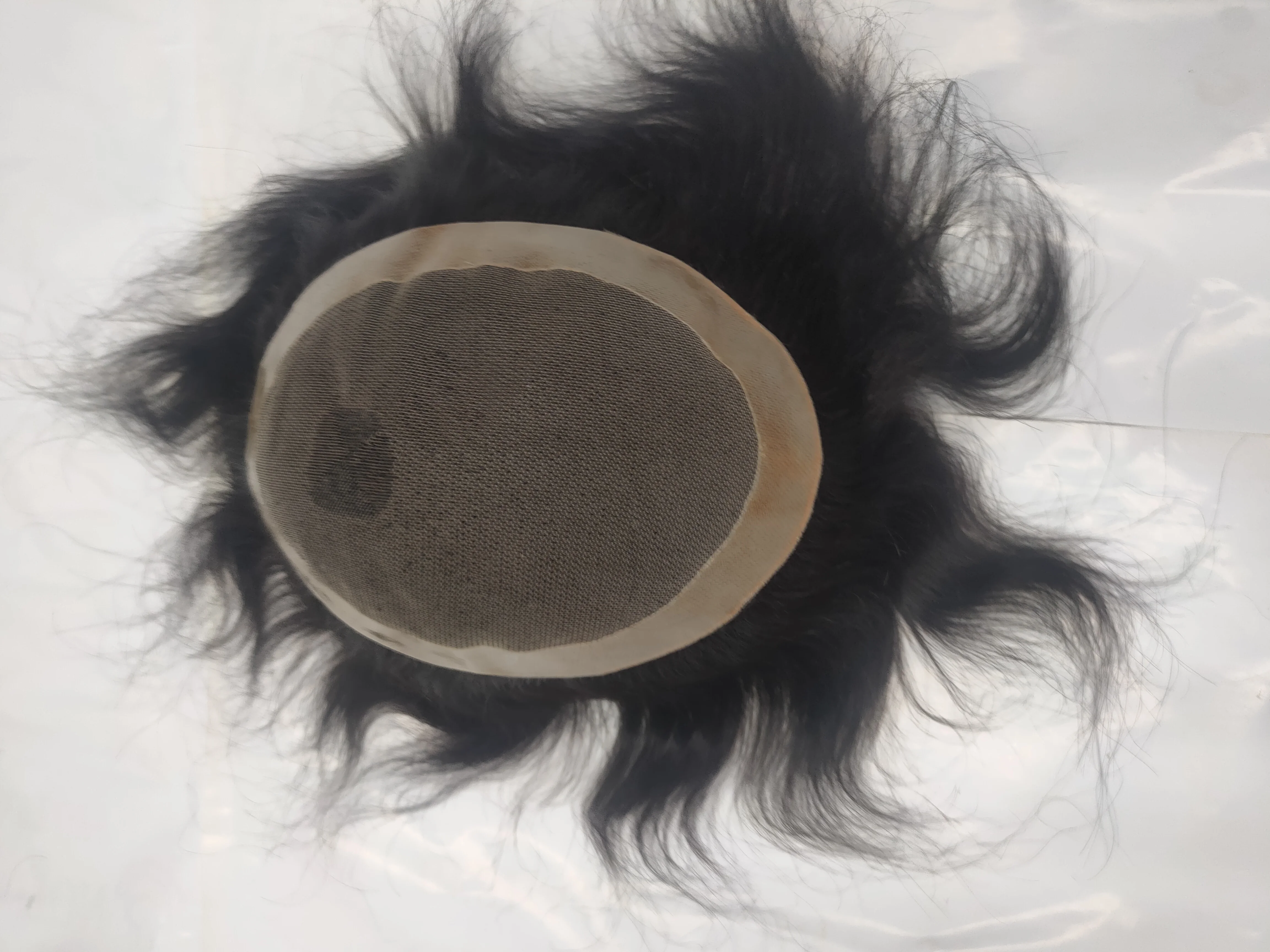 Los Angeles Model Human Hair Toupees Human Hair Wig Toupee With 1b