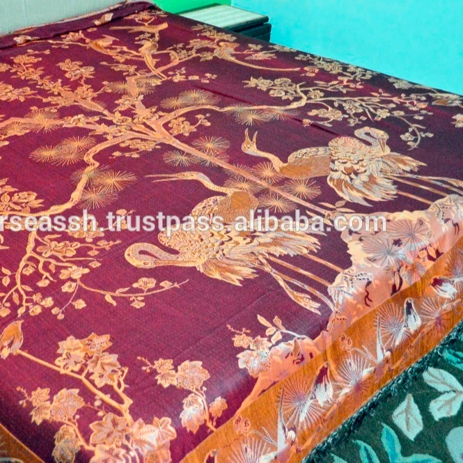 100 Original Silk Indian Bedspreads Bedcovers Antique Paisley Patterns Silk Pillowcases
