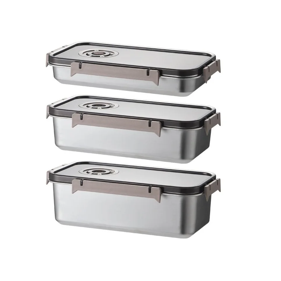 Stainless Steel Food Storage Container With Lids Airtight Metal Food ...