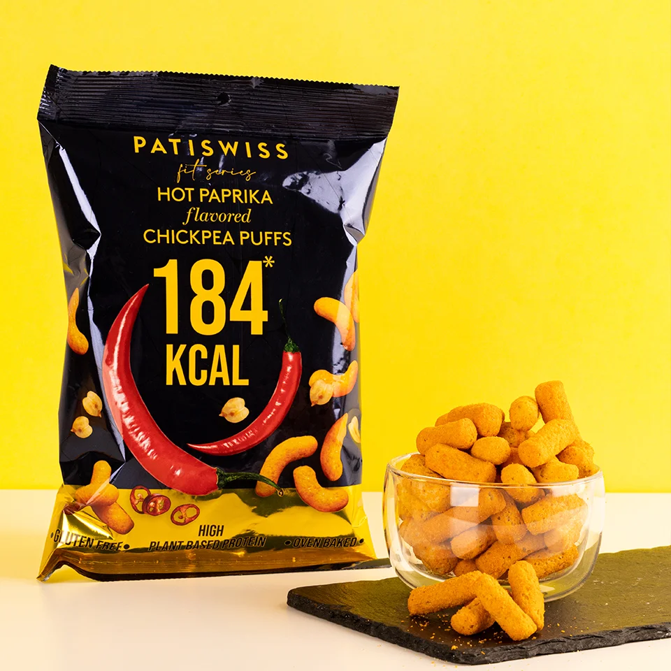 Patisiwiss Hot Paprika Flavored Chickpea Puffs 50 Gr Hot Paprika