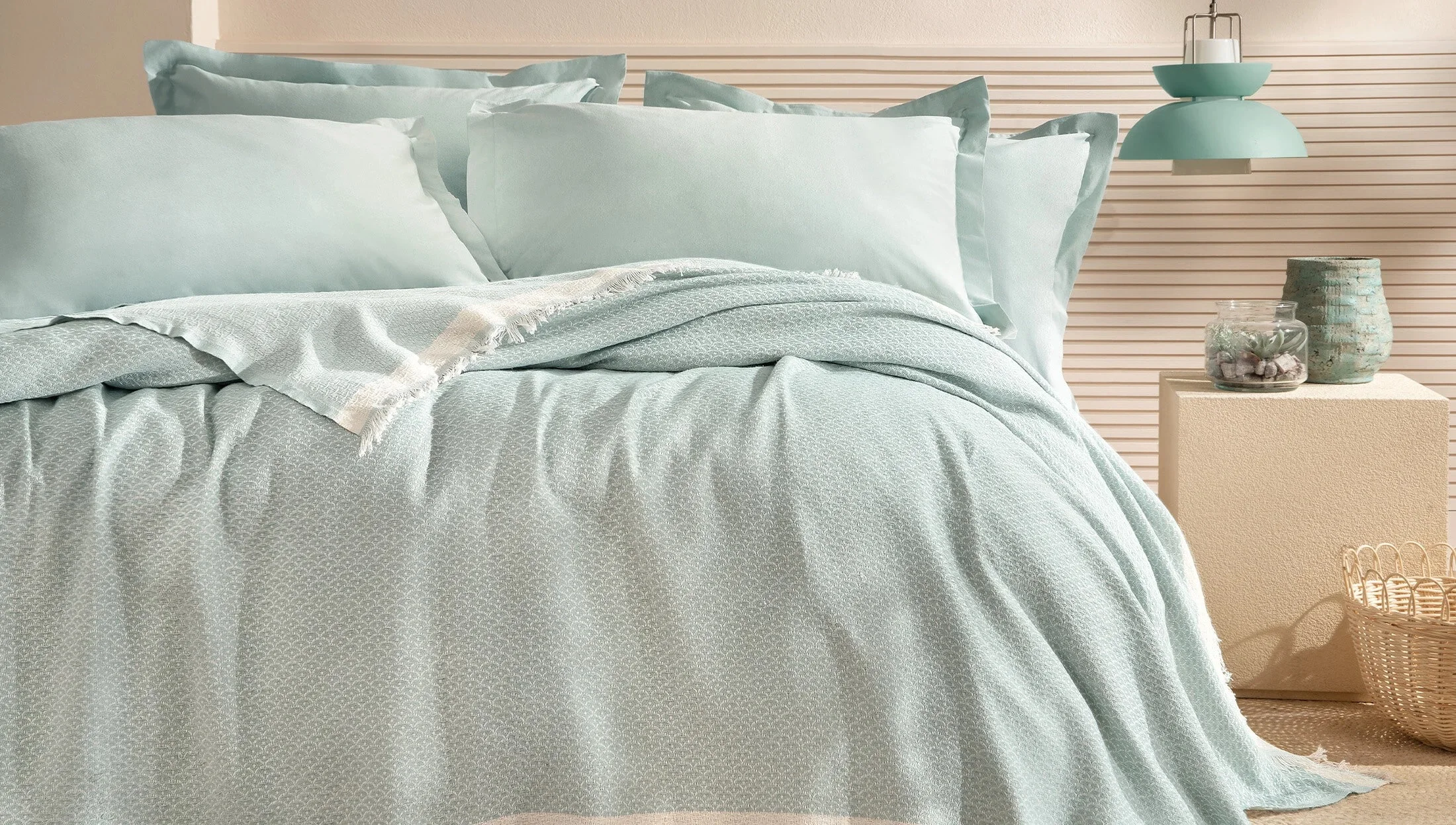 2024 Summer And Winter Sea Shell Sky Blue Throw Blanket,Lightweight And