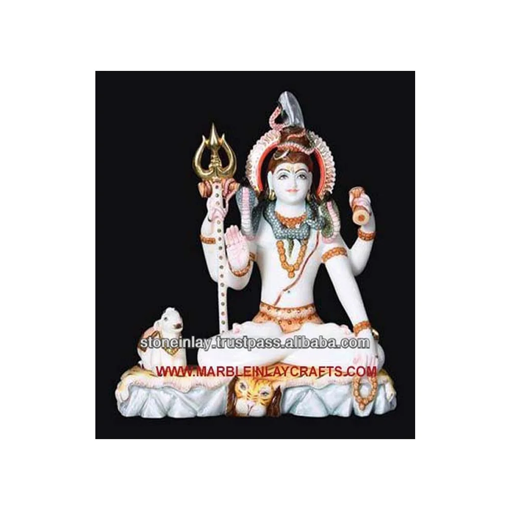 White Makrana Marble Shiva Beautiful Statue Manufacturing Handmade Big