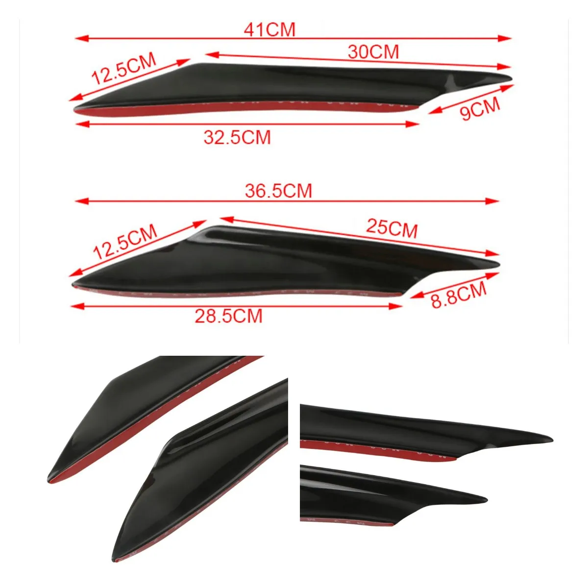 4pcs Universal Car Body Kit Accessories Car Front Bumper Spoilers