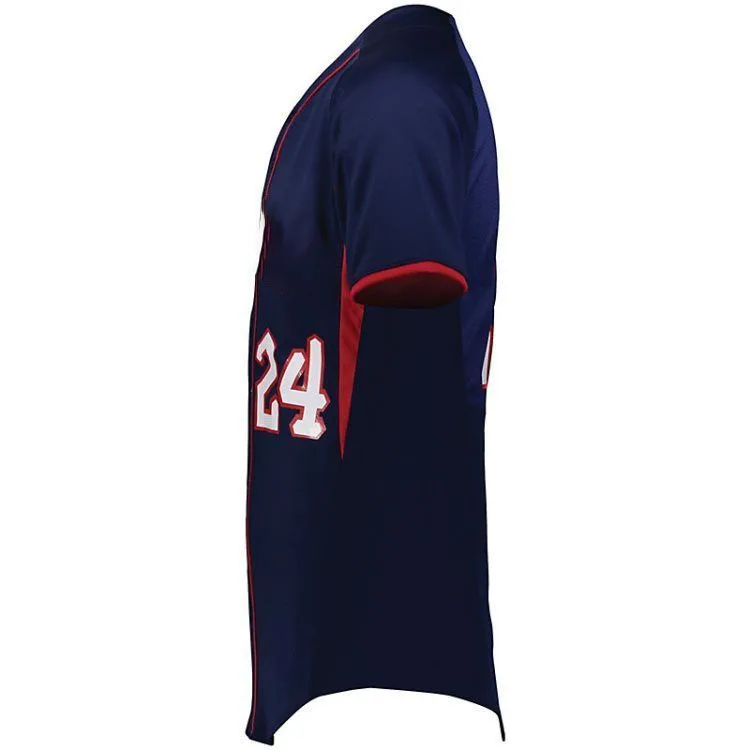 Full Custom Printing Button Baseball Shirt Baseball Jersey Customized ...