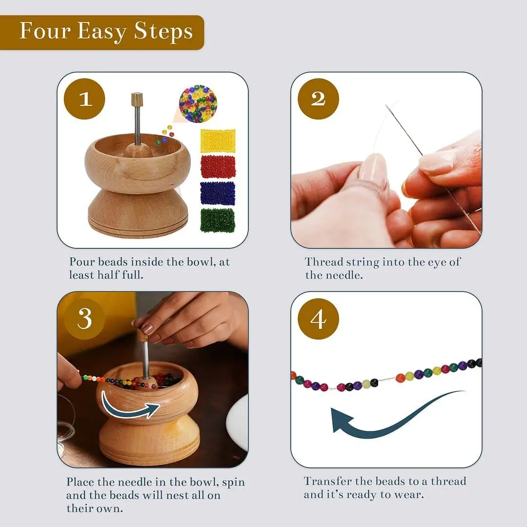 Bead Spinner With Big Eye Beading Needle,Waist Beads Kit For Jewelry