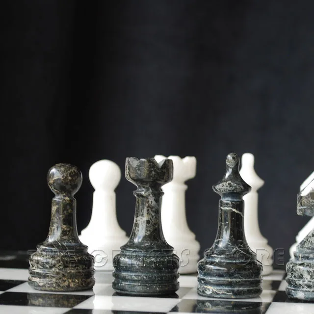 Custom Board Game Supplier High Quality Family Black Zebra Marble Chess