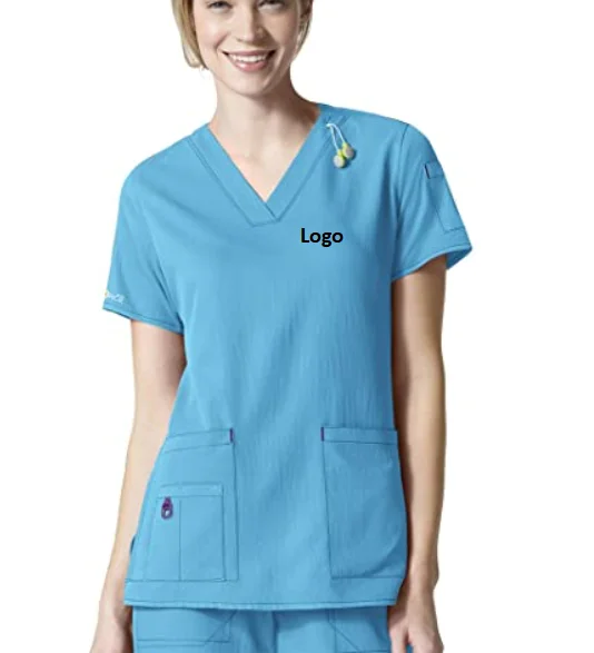 Cross Flex Womens Media Scrub Top Fashion Colors Designs Stretch