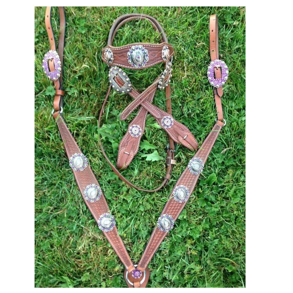 Breastplate With Conchos Western Tack Set With New Style Crystal