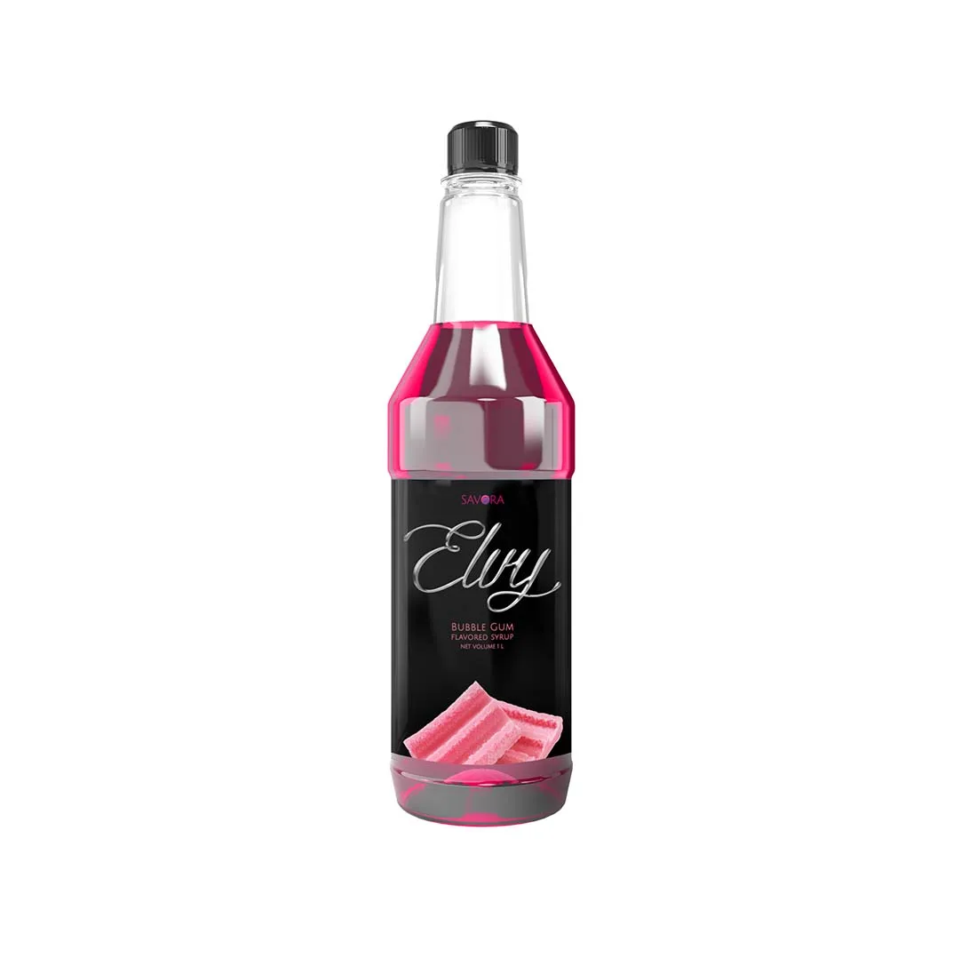 Elvy Syrup Bubble Gum 1l Flavored Cold Drink Premium Bottle High Quality Wholesale From Savora 8136