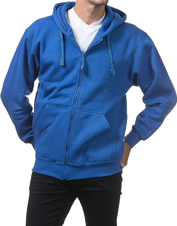 Men's Heavyweight Full Front Zipper Fleece Hoodie 60 Cotton 40