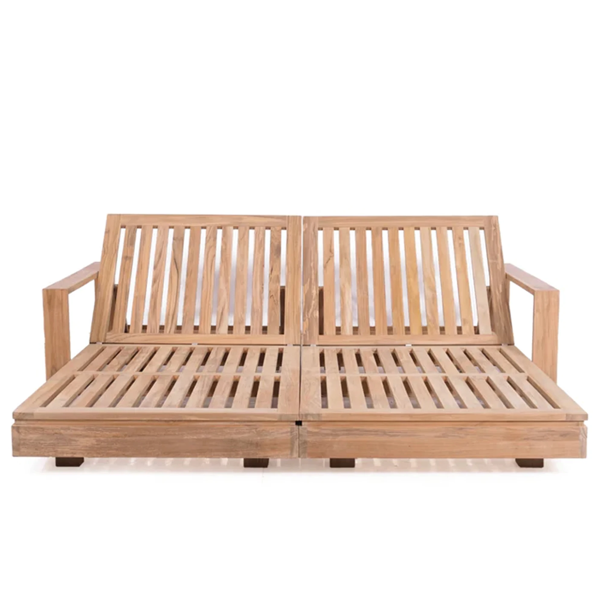 Double Sunbed Lounger With Armrest Villa Pool Side Outdoor Margareth