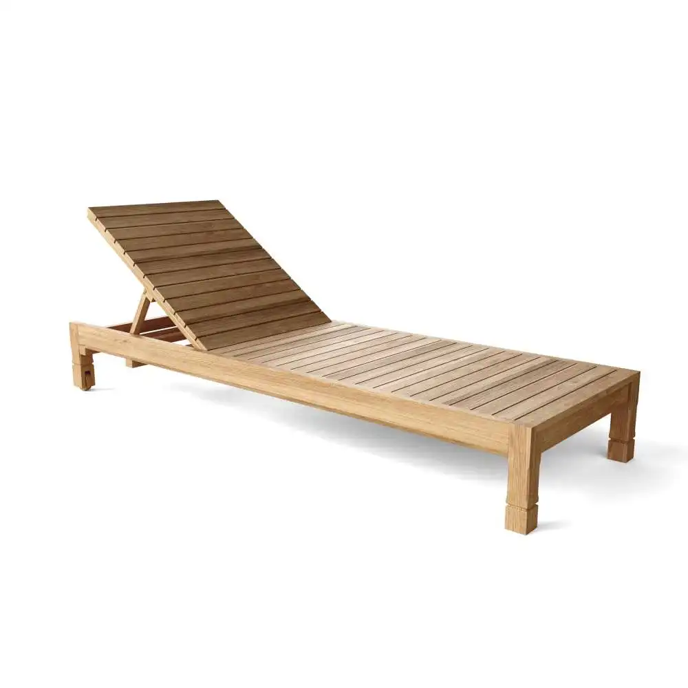 New Arrival Outdoor Furniture Sun Lounger Wooden Recliner Bed With