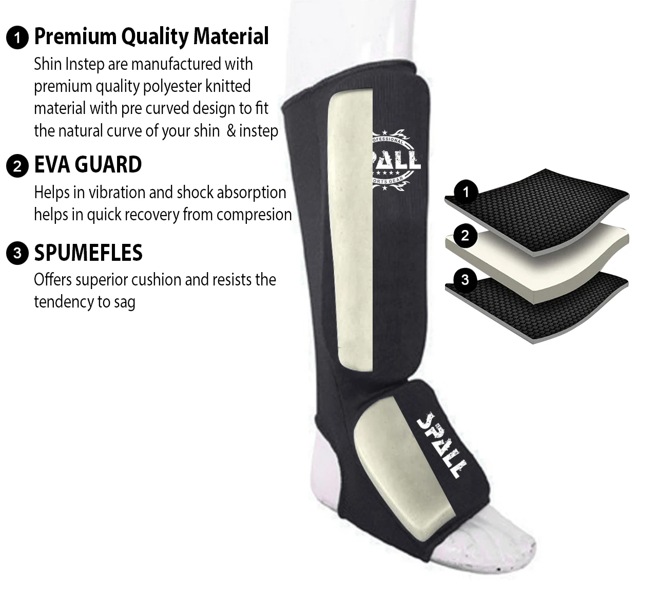 Shin Guard For Bjj Karate Sparring Kickboxing Martial Art Mma Boxing