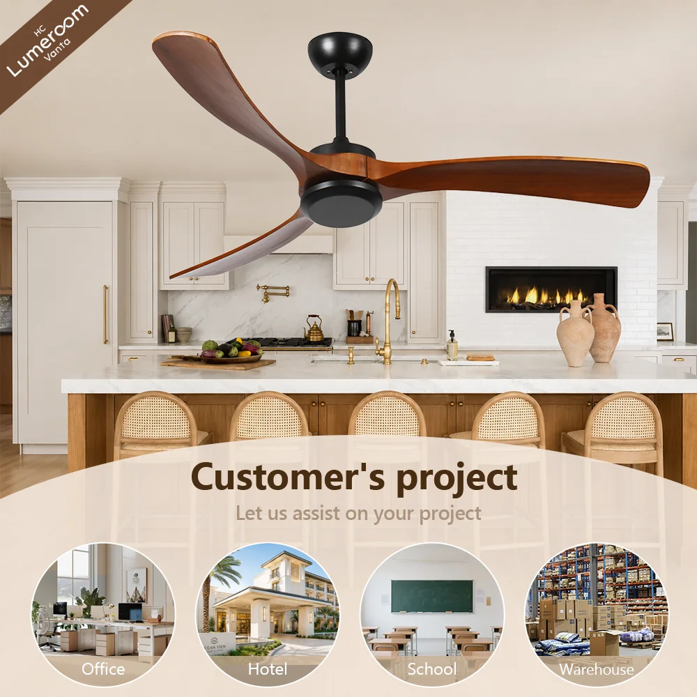 Ceiling Fan, 35W, Wood+Metal - detail 6