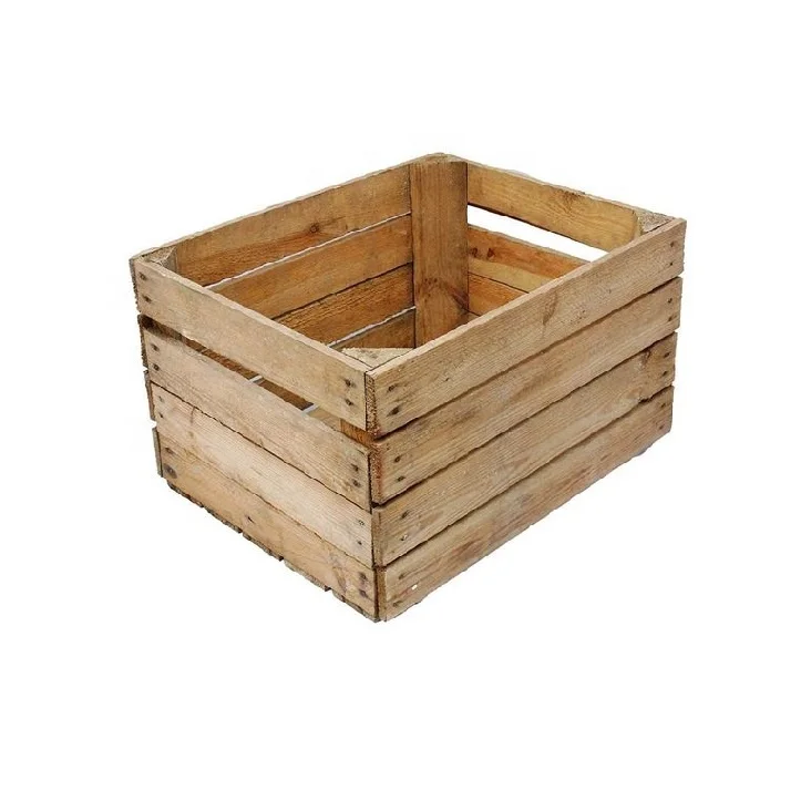 Large Wood Rectangular Crate Set Of 2 Rustic Wooden Boxes Wooden Boxes